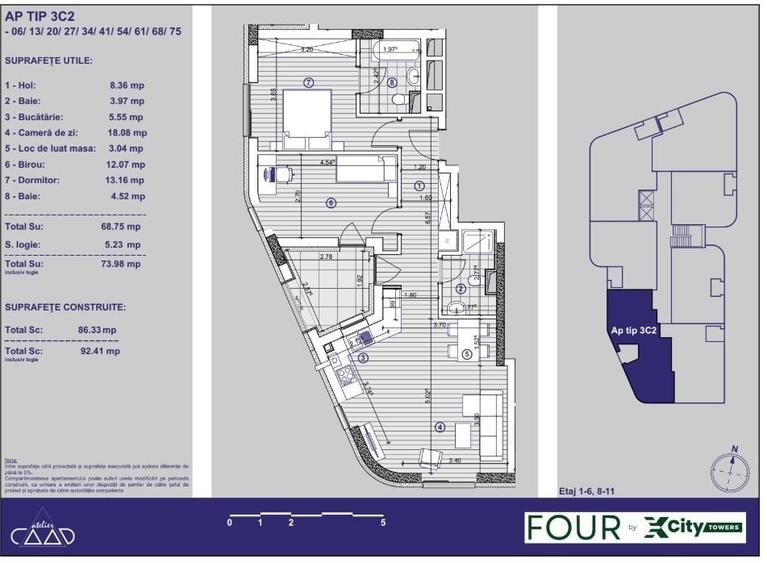 Apartament cu 3 camere și parcare subterană | XCity Timișoara - 9