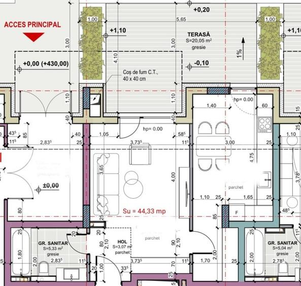 2 camere, terasa 20 mp, garaj, ,cartier TERRA, zona Oasului - 4