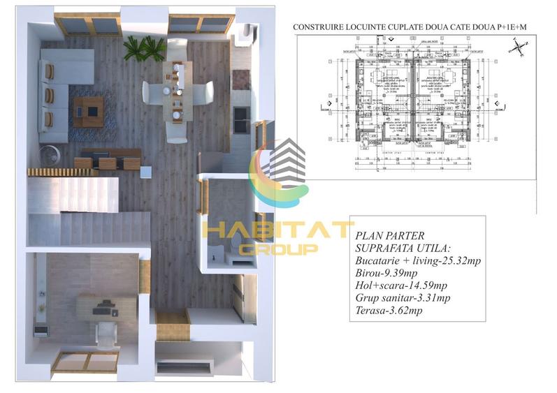 Duplex cu 5 camere cu Canalizare în Central