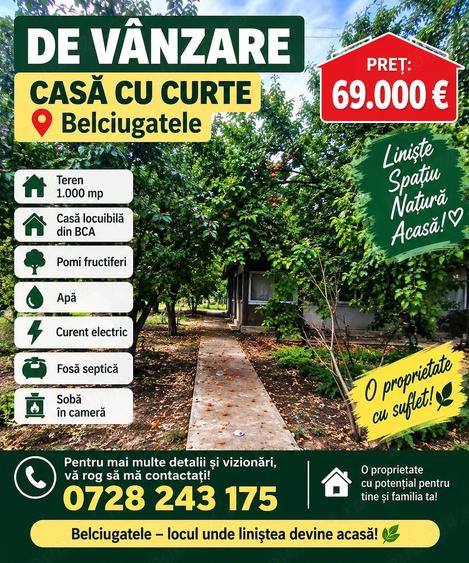 Teren de 1000 mp, în Belciugatele