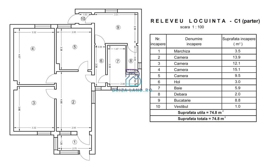 Duplex cu 4 camere cu Canalizare în Bucureștii Noi