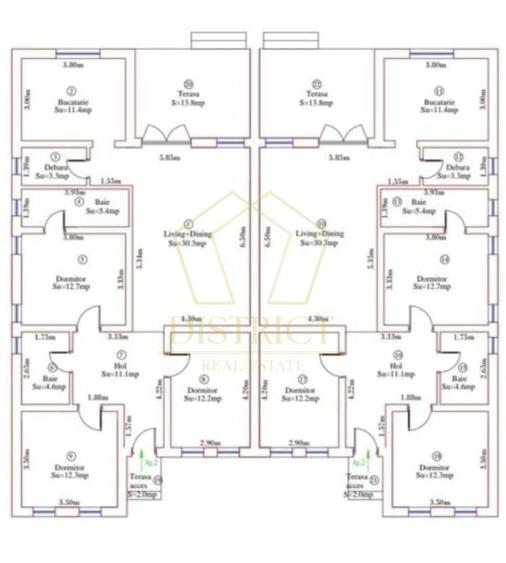 Duplex cu 4 camere si piscina | Cornesti - 5