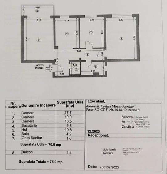 Proprietar, vând apartament 3cam Dacia - 2