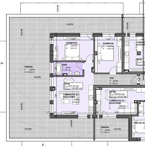 Apartament 3 camere, terasa de 100mp - 7