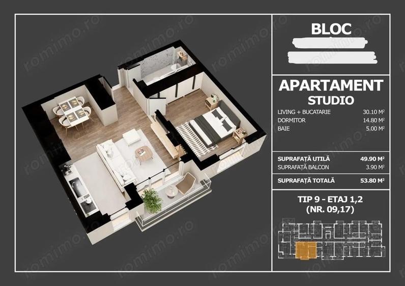 Apartament tip Studio modern | ansamblu reziden?ial nou, finalizare 2026 - 3