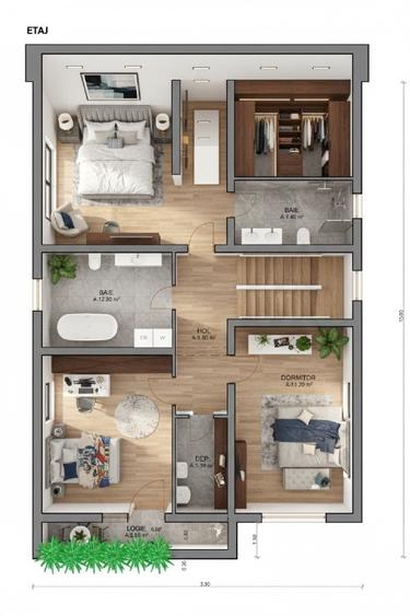 Casă individuală cu 5 camere cu Teren 650 Mp în Central