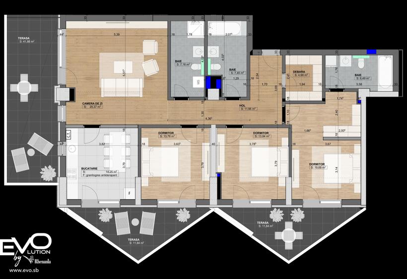 AP. 4 CAMERE | SE | 129 MP | SHOPPING CITY SIBIU | Evolution Apartments - 6
