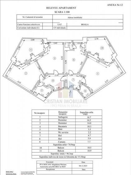 Hexagoane 3 camere 96 mp vedere la Dunare etaj intermediar - 8