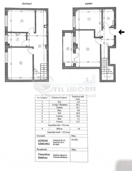 Ap Premium ,4 cam , D+P 101mp, Parcare , Boxă, Valea Lupului -168.900€ - 24