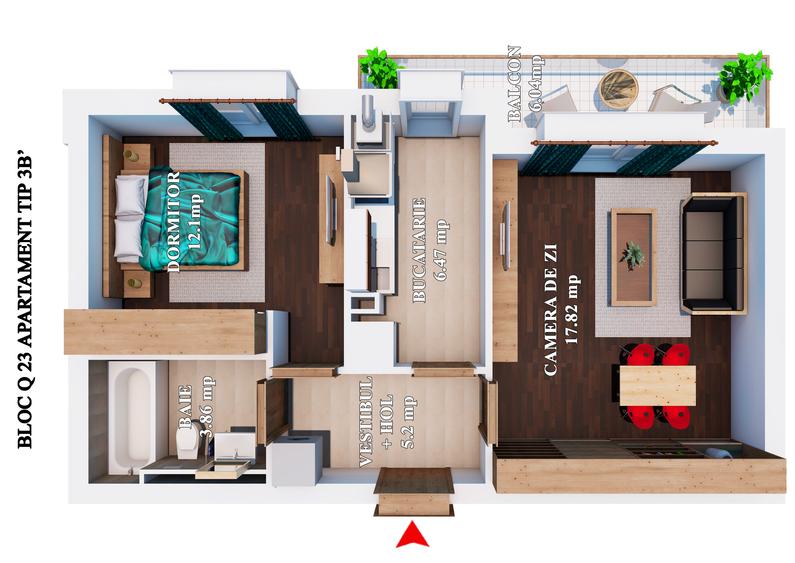 Apartament 2 camere Cosmopolis - 1