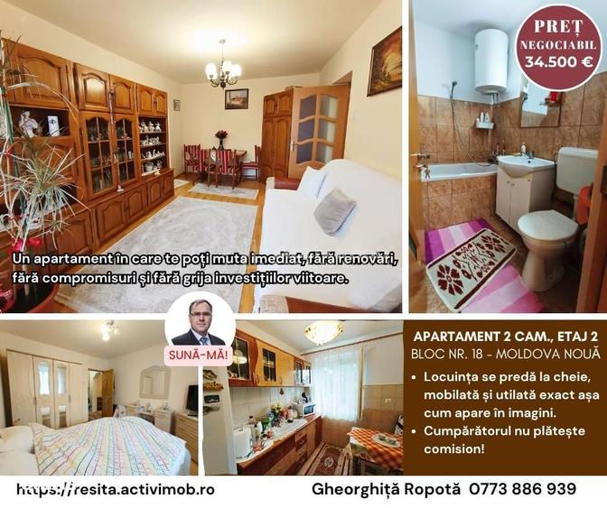 Apartament 2 camere in zona centrala Moldova Noua - 8