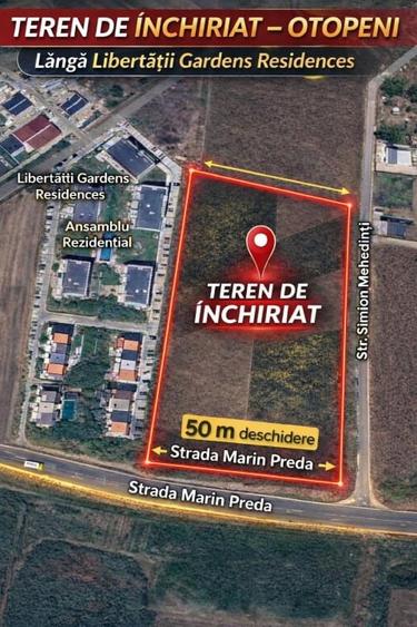 Teren de inchiriat 9810mp, situat la strada asfaltata  Marin Preda - 2