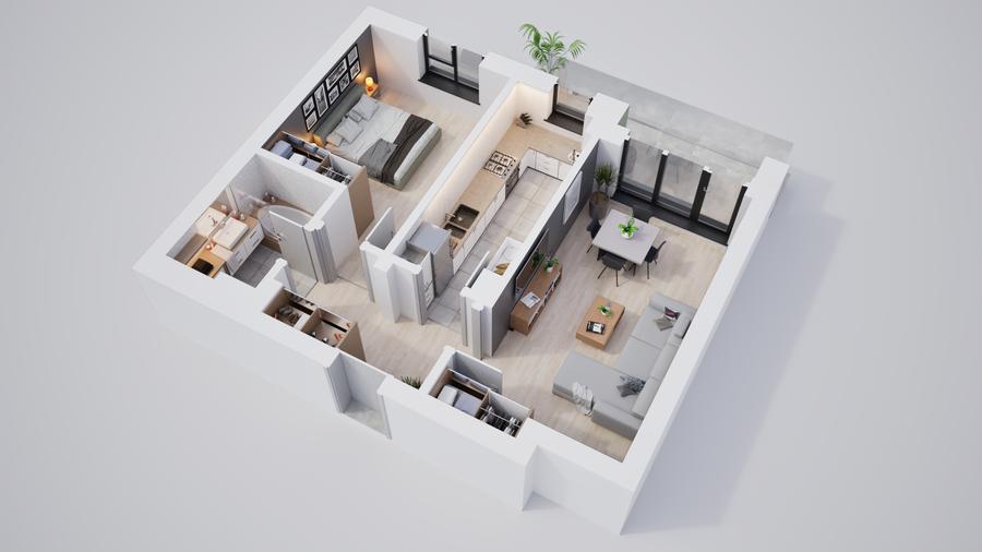 Apartament nou – 2 camere în ansamblu cu facilități complete - 8