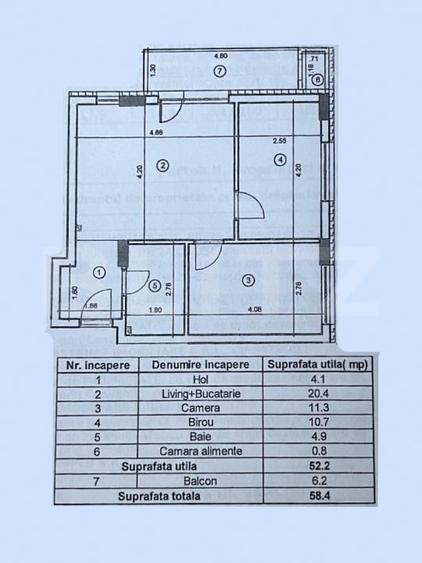 Apartament la cheie, 3 camere, 52 mp, 6 mp balcon, zona Metro - 1