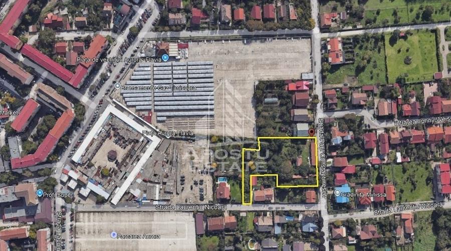 Teren 4150 mp, zona Damboviata - Piata Flavia, Timisoara, COMISION 0%. - 2