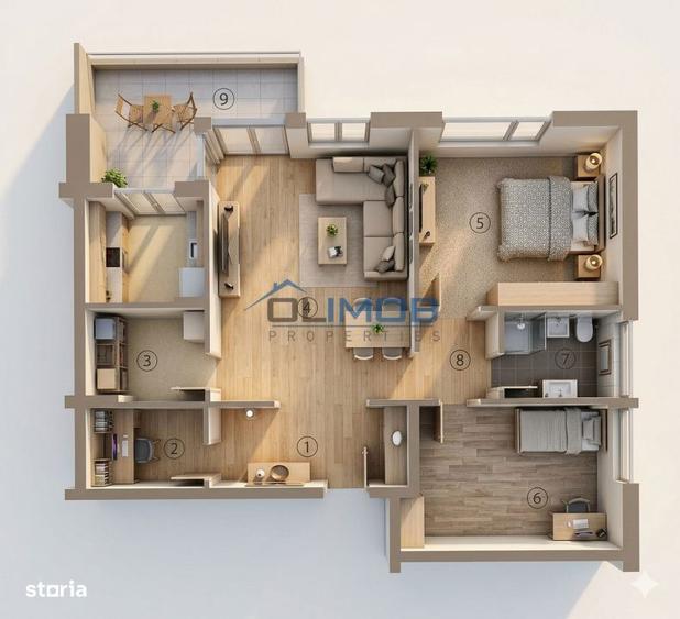 Apartament 3 camere Otopeni Mobilat, Utilat, Parcare Inclusa - 2