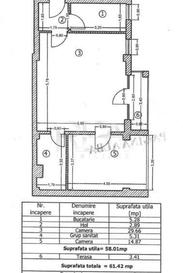 Apartament cu 2 camere semidecomandat, mobilat în Virtuții