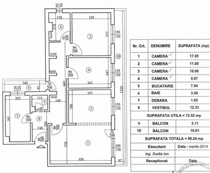 Apartament cu 3 camere decomandat în Dobroești