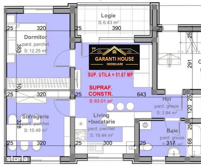 Apartament cu 3 camere în Central