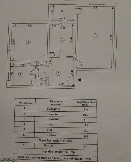 Apartament cu 2 camere decomandat în Exterior Vest