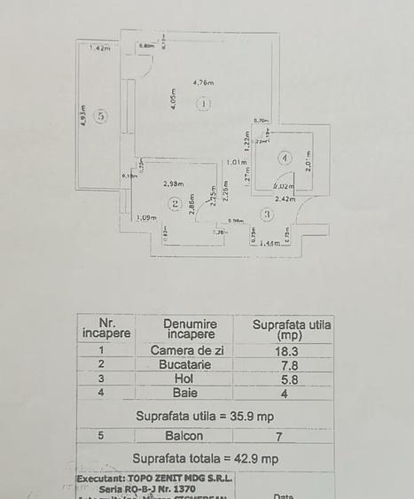 Garsonieră decomandată în Parcul Carol