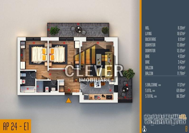 Apartament cu 3 camere decomandat în Theodor Pallady — fotografia 1