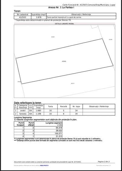 Teren de 2878 mp, în Tapia