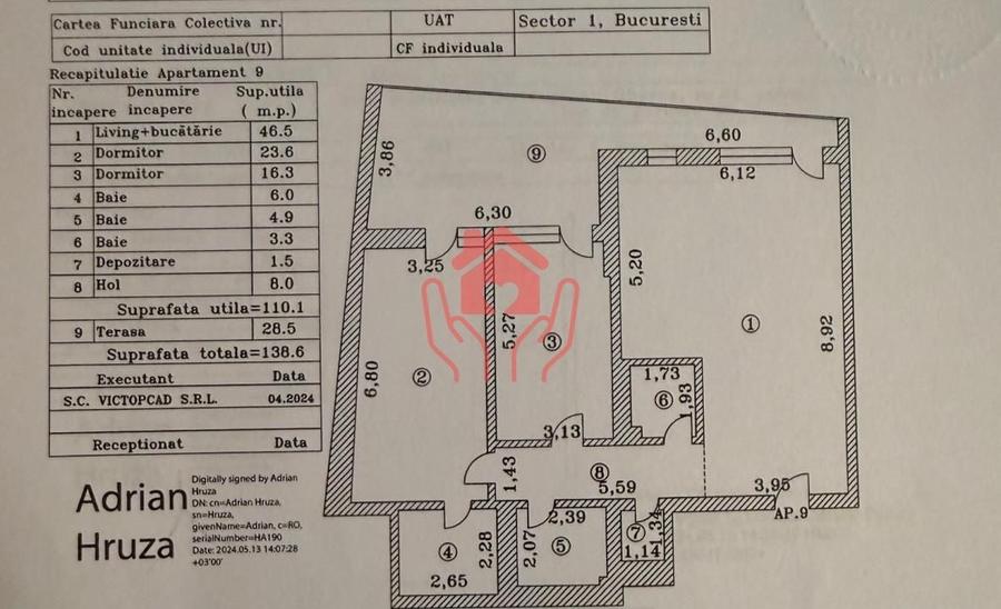 BANEASA (Dobrogeanu Gherea)-3 camere mobilat luxury, bloc boutique, 2 parcari! - 24