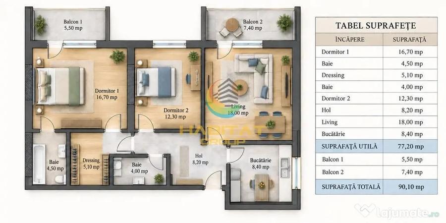 Apartament cu 3 camere decomandat în Theodor Pallady