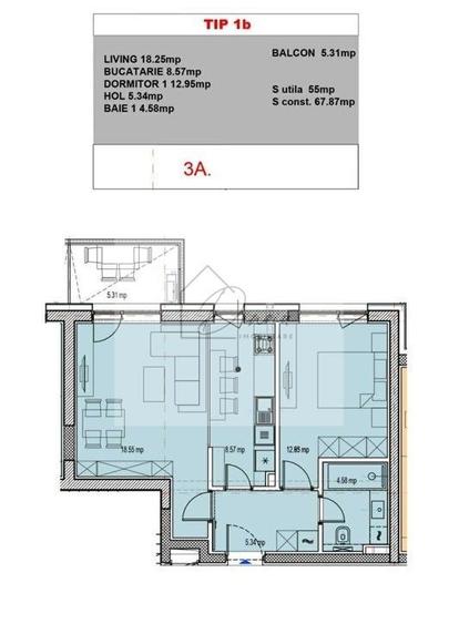 Apartament cu 2 camere decomandat în Aviației