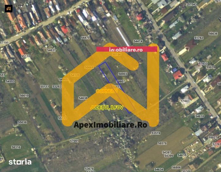Teren de 1663 mp, în Cornetu