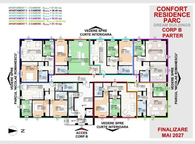Apartament cu 2 camere decomandat în 1 Mai