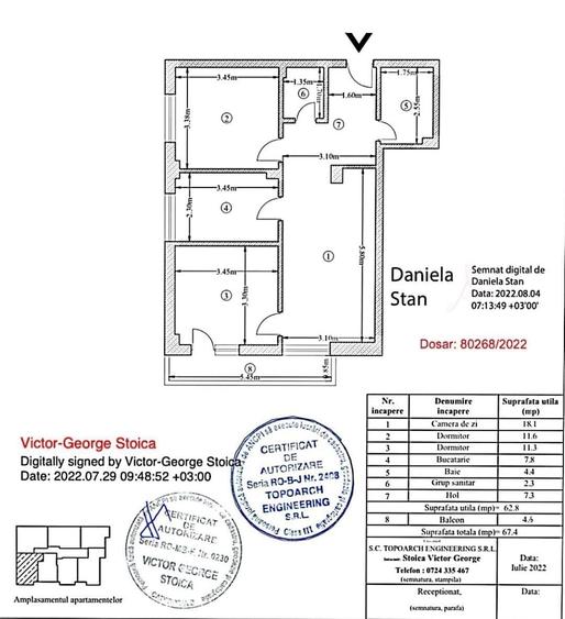 Apartament cu 3 camere decomandat în Cățelu