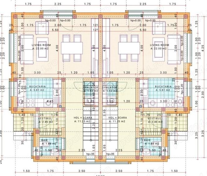 Duplex la rosu | Mosnita Veche | 90 mp utili | Teren 270 mp - 1