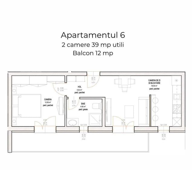 Apartament cu 2 camere în Central