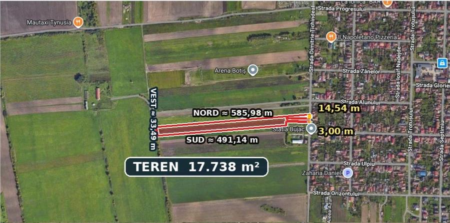 Teren agricol extravilan de 17738 mp, în Bujac