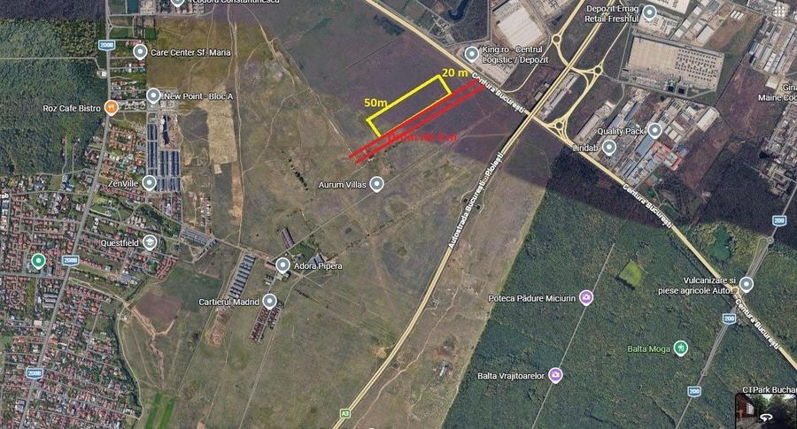 Teren Construcții intravilan de 10000 mp, în Nord-Est
