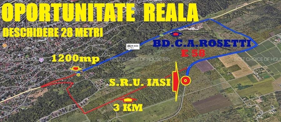 Teren Construcții intravilan de 1200 mp, în Central