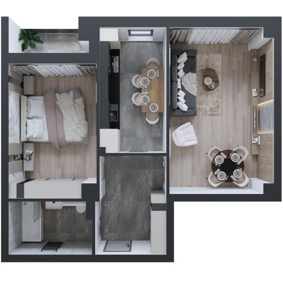 Apartament cu 2 camere decomandat în Nicolina