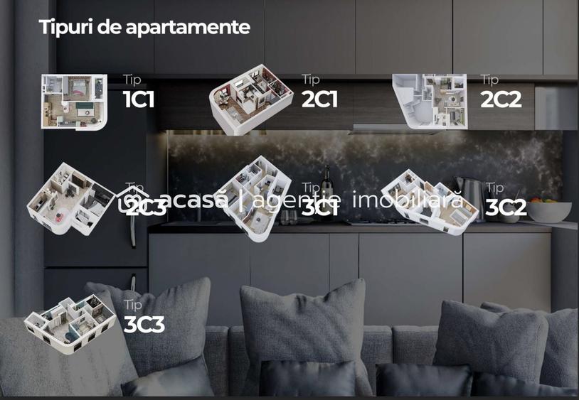 3 camere finisat  la cheie  – 71 mp + parcare subterană - 6
