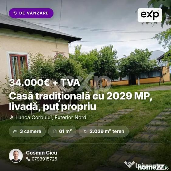 Casă cu 3 camere cu Teren 2029 Mp în Pădureți