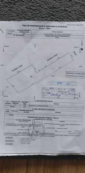 Teren de 1074 mp, în Exterior Vest