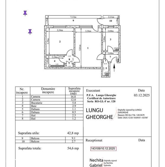 Apartament cu 2 camere semidecomandat în Țiglina 2
