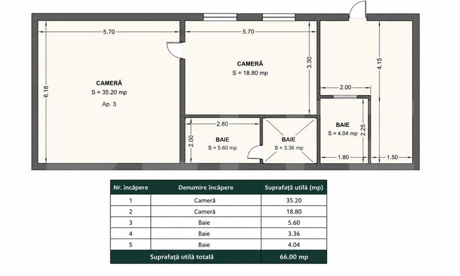 Spatiu de birouri/rezidential, 62.54 mp, zona Centrala - 5