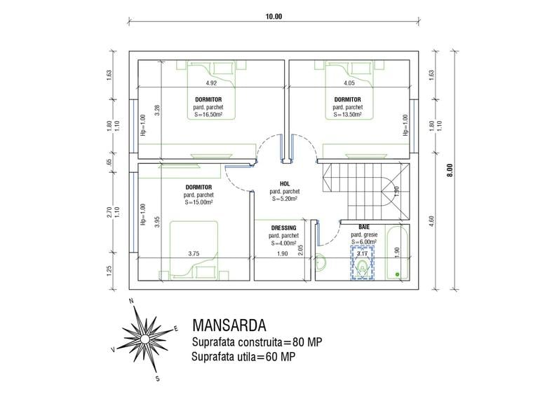 Casă individuală cu 4 camere cu Teren 500 Mp în Bod