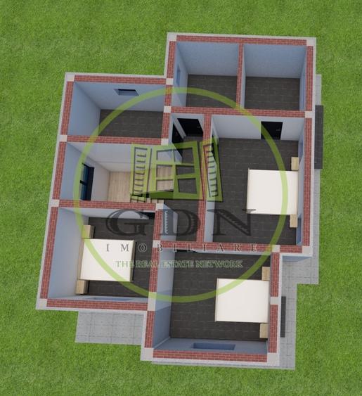 Casă individuală cu 5 camere cu Teren 500 Mp în Preajba