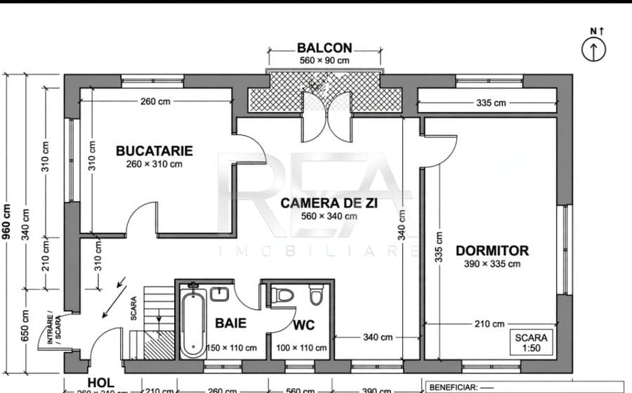 Apartament cu 2 camere semidecomandat în Crângași