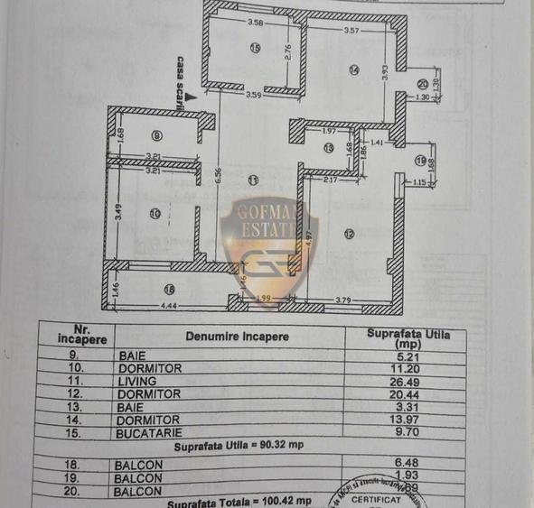 Apartament cu 4 camere semidecomandat, mobilat în Mamaia-Sat