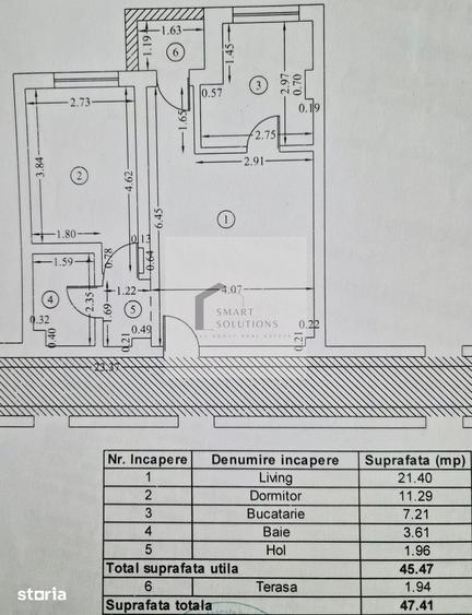 Apartament cu 2 camere semidecomandat în Chiajna