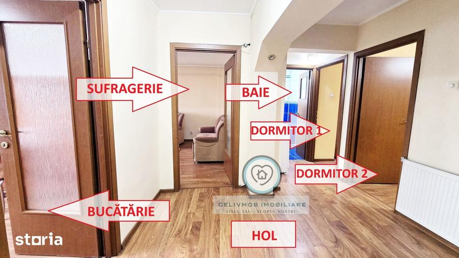 Apartament cu 3 camere decomandat în Cantacuzino